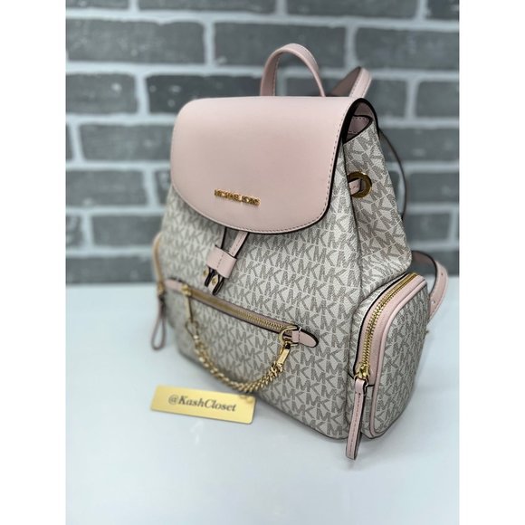 Michael Kors MK Jet Set Item Medium Chain Backpack -Powder Blush Multi - Picture 4 of 12